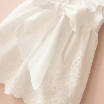 Mergina Suknelės vientisos Baltos Mergaitės Suknelė iki 2018 m. Vasaros Stilius Vaikų Drabužių Mergina Drabužius Vestido Kūdikių