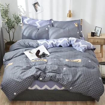 Sielovados stiliaus patalynės komplektas žiemos pilka mėlyna lova užvalkalai 3 arba 4pcs/set antklode padengti nustatyti panda lova rinkinys vaikams, patalyne, patalynės karalienė
