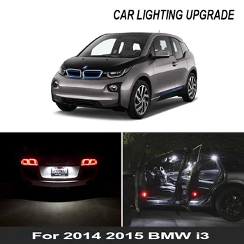 13pcs Balta Canbus Klaida Nemokama Automobilių LED Lemputės Interjero Rinkinį, Skirtą m. m. BMW i3 Dome Žemėlapis Kamieno Licencijos numerio ženklo apšvietimo Žibintas