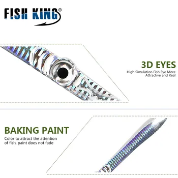 ŽUVŲ KARALIUS 200g Sukelti Žuvų 20cm Metalo Jig Žvejybos Masalas 2 Spalvų 3D akis Peilis nepastovi žmogus Dirbtinis Sunku Masalas
