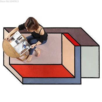 Akrilo kambarį geometrinis kilimų alfombras para la salė moderna dirbtiniais kailio kilimas Rankiniai Kuoduotoji kambarį kilimas