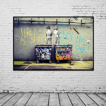 Banksy Plakatas Grafiti Pop Sienos Meno Tapybos Drobės Meno Plakatų ir Abstraktus Spaudinių Sienos Nuotraukas Kambarį Dekoro Cuadros