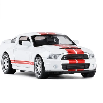 Modeliavimo Lydinio Diecast 1:32 Žaislinės Transporto priemonės Mustang GT500 Automobilio Modelį Metalo Traukti Atgal Žaislas Automobilis Su Garsu Šviesos