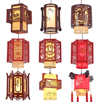 Kinų stiliaus arbatos restoranas, šviesos, šiuolaikinių ir senovinių restoranas medinis gyvenamasis kambarys klasikinio avikailio žibintų liustra YHJ102801
