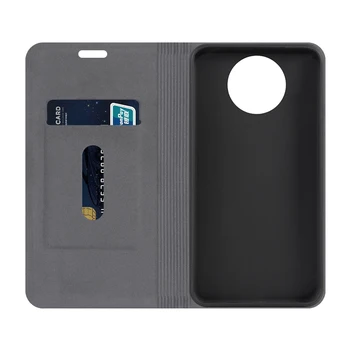 Medienos grūdų PU Odos Atveju Xiaomi Poco X3 NFC Flip Case For Xiaomi Poco X3 NFC Verslo Telefono dėklas Minkštas Silikoninis Galinio Dangtelio