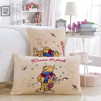 Disney Flanelė Užvalkalai 1piece Animacinių filmų Mikė Pūkuotukas geltona Pagalvę Padengti vaikams Dekoratyvinis PillowsCase 48x74cm karšto pardavimo