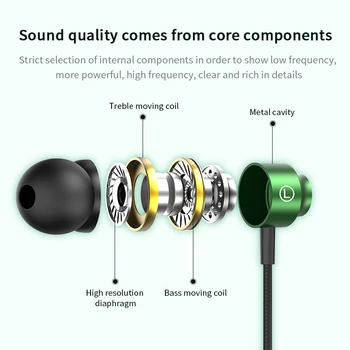 S10 Stereo Bass ausines In-Ear 3.5 MM Laidinio Ausines Metalo HIFI Ausinės su MIC už Xiaomi 