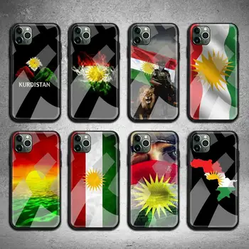 Kurdistano Vėliavos Liūtas Telefono dėklas Grūdintas Stiklas iPhone 11 Pro XR XS MAX 8 X 7 6S 6 Plus SE 2020 atveju