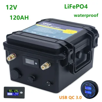 12v Lifepo4 120ah lifepo4 baterija 12V 120AH ličio baterija 12.8 v baterija, valčių elektros varikliu, inverter