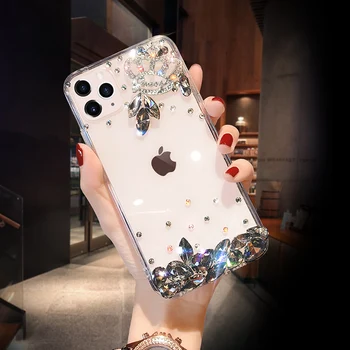 Bling Deimantas Telefono dėklas Skirtas iPhone 12 Pro Max Mados Karūna Aišku, Dangtelis, skirtas 