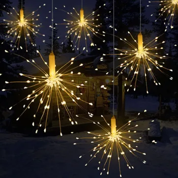 Kalėdų LED fejerverkų Šviesos, naujametinės girliandos Žvaigždė sprogo Pasakų Žibintai, baterija Styginių lauko dekoras