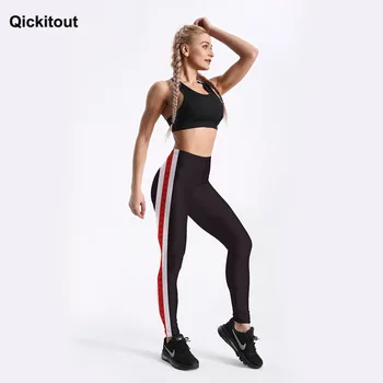 Qickitout Naujas Vasaros Stilius Slim Moterų Antblauzdžiai Stripes&Laiškai Spausdinami Antblauzdžiai Treniruotės Sporto Activewears Paprastos Konstrukcijos Kelnės