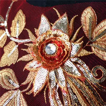 1 Set Aukso Žiedų Paukščių Nėrinių Audinio China Raudonų Akių Siuvinėta Suknelė Appliques Siūti Lopai Vestuvių Apdailos Suknelė 