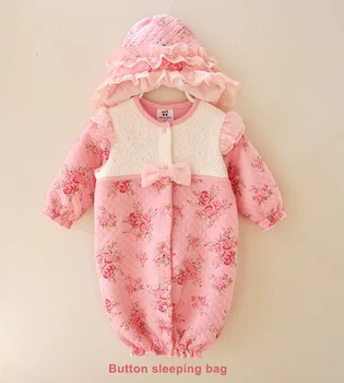 Naujagimio mergina drabužius 0 3 6 9 mėnesius derliaus medvilnės gėlių nėrinių pynimas kūdikių romper pavasario baby girl jumpsuit rinkinys, gimtadienio