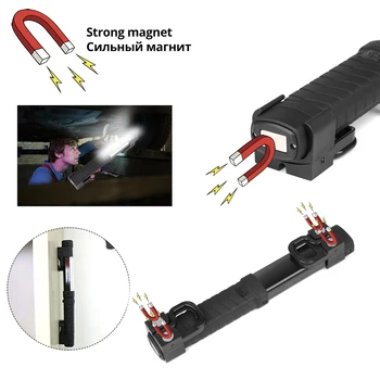 USB Įkrovimo COB darbą šviesos Akinimo LED Žibintuvėlis Su galinga magnetu ir Kablys Tinka kempingas, priežiūra ir kt.