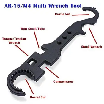 Visiškai plieno metalo AR15 / M4 įrankis raktas veržliaraktis Y36 - lauko multi-purpose veržliarakčio ar plieno