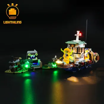LIGHTAILING LED Šviesos Rinkinys Sudaužyta Krevečių Valtis Žaislas Blokai Apšvietimo Komplektas Suderinama Su 70419
