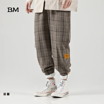 Korėjos Drabužių Pledas Kelnės Vyrams Aukštos Kokybės Sweatpants Ulzzang Hip-Hop Poilsiu Streetwear Kelnės Vyrams Mados Atsitiktinis Kelnės