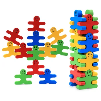 Montessori Žaislai, Mediniai Švietimo Žaislai Vaikams Ankstyvo Mokymosi Medžiagos Kūdikių Žvalgybos Balansas Piktadarys 16PCS/Set