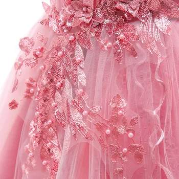 Suknelė Mergaitėms Elegantiškas Princesė Dress Siuvinėjimo Išgalvotas, Mergina Suknelė Ilgu Tiulio Nėrinių Teen Girl Dress Vaikų Drabužius, 4-15 Metų