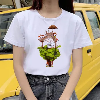 Kaimynas Totoro dvasia palieka T-shirt studio Ghibli Viper Japonų animacinių filmų anime moterų marškinėliai trumpomis rankovėmis Miyazaki drabužiai