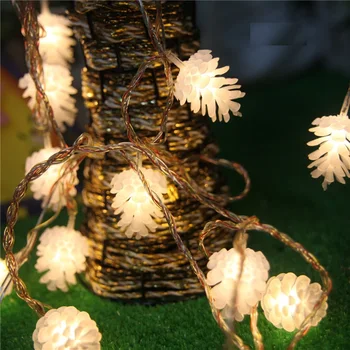 10M Pušies Kankorėžis LED Girliandomis, Kalėdų Žiburiai, Lauko, Patalpų Naujųjų Metų Dekoracija LED Girliandą Pasakų String Žibintai Luzes De Navidad