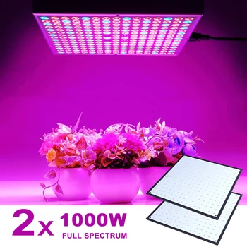 2vnt 1000W Visą Spektrą vidaus LED Grow Lempa Augalų Auginimo Šviesos Palapinėje Fitolampy Fito UV SPINDULIŲ Raudona Mėlyna 225 Led Gėlių Sėklos