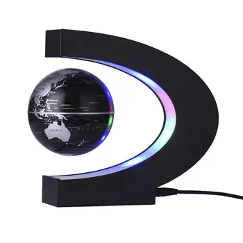 Pasaulio, Pasaulio Žemėlapyje LED Plūduriuojantis Tellurion C Formos Magnetic Levitation Plaukiojantis Su LED Žibintai ES/JAV/jungtinė karalystė/AS Kištukas Namų Dekoro