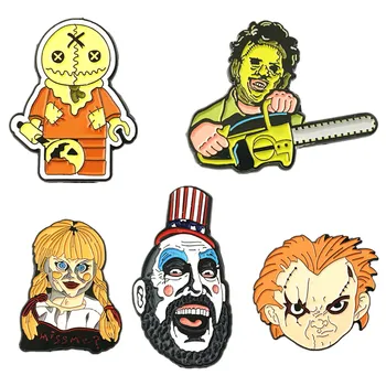 Chucky Veido Hellraiser Annabelle Kapitonas Spaulding Sam Lėlės Apgauti ar Gydyti Siaubo Leatherface pin DSIJIDA01