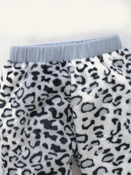 Kūdikių Žiemos Boutique Komplektus Baby Girl Long Sleeve Blue Leopard Print Viršaus Ir Kelnės Komplektus Nustatyti Nemokamas Pristatymas Merginos Šiltų Drabužių