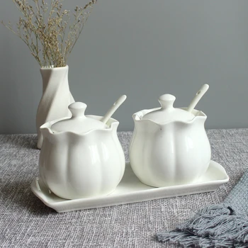 Paprasta Namų Keramikos Puodą, Pagardinti Cruet Virtuvės Įrankiai, Šiaurės Europos Marbling Druska Jar Cukraus Jar Rinkinys