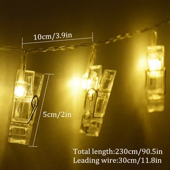 LED Įrašą String Žibintai Pasakų Lempos Baterijos Energijos Kortelės Photo Festivalio Girliandą Kalėdų Vestuvių Šventė Apdailos Šviesos 2M