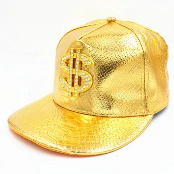 Doit Metalo Aukso doleris style mens Beisbolo kepuraitę hiphop dangtelis odinis Reguliuojamas Snapback Kepurės vyrams, moterims