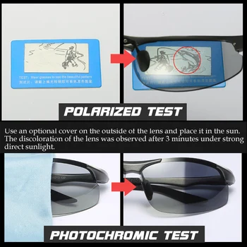 Coolpandas Vairavimo Photochromic Poliarizuoti Akiniai nuo saulės Vyrams Aliuminio Dieną, Naktinio Matymo Akiniai, Saulės akiniai oculos de sol masculino