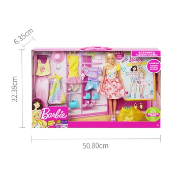 Barbie Mados Saldus Rungtynės Dovanų Dėžutė su Lėlės Drabužių Priedai Nustatyti Girl Dress Up) Žaisti Namuose Žaislas Vaikams GFB83