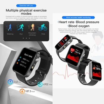 Smart Watch Vyrų Kūno Temperatūra Priemonė, Širdies Ritmas, Kraujo Spaudimas Sporto Laikrodžiai, Apyrankės Moterims Skambučių Priminimas Smartwatch 