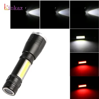 Mini Nešiojamas 6 Režimai 1* XPE LED+1*COB LED Žibintuvėlis Magnetinio Darbą Šviesos lanterna Galingas Rašiklį, Žibintuvėlį Lempos Naudoti 14500 arba AA