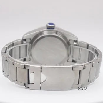 Prabangūs vyriški automatinis mechaninis laikrodis 41mm nerūdijančio plieno mineralinio stiklo langelį aliuminio besisukančio žiedo black dial P01