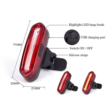 Saugos Įspėjimas Dviračių Galinis Žibintas USB Įkrovimo Dviračių LED užpakalinis žibintas atsparus Vandeniui MTB Kelių Kalnų Dviračių Uodegos Šviesos Lempos