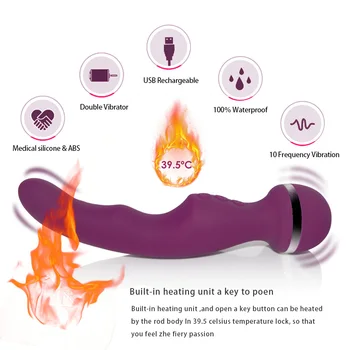 Lazdelė Vibratorius, skirtas Moterims, 10 Vibracijos Greitis Pažangios Šildymo G Spot Vibratorius Klitorio stimuliacija AV Wand Massager Erotiniai Žaislai