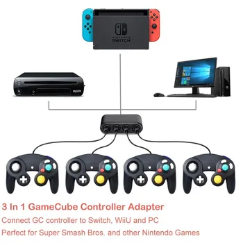 Už GameCube Valdytojas Adapteris 3 1. duomenų Valdytojas Adapteris NGC Keitiklis Su PC Funkcija Nintendo WiiU PC Žaidimas
