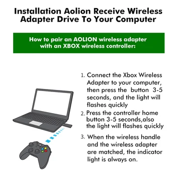 Aolion Wireless Gamepad Imtuvas 2.4 G Bevielio ryšio Imtuvas Paverčia PC Imtuvu Tinka Naujas XBOX VIENAS Žaidimų Valdiklis
