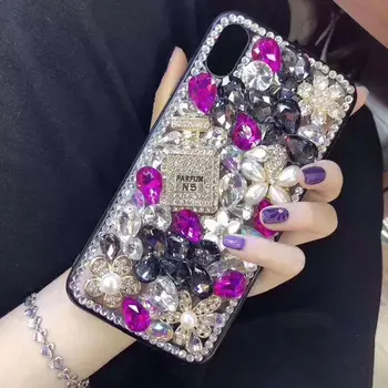 Bling Puikus Deimantų Kristalų kalnų krištolas 3D Akmenys Telefono Case Cover For Iphone 6 7 8 Plus XS XR MAX Samsung Galaxy S5 S8 S9