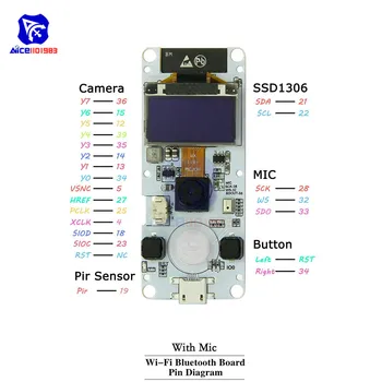 ESP32-Cam ESP32 Dual-Core WIFI Valdybos OV2640 vaizdo Kameros Modulis 0.96