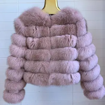 Naujas Nekilnojamojo Kailių Paltai 2020 M. Žiemos Striukė Moterims natūralus didelių vilnos fox fur coat Gatvę šiltas ilgomis rankovėmis nuimama liemenė