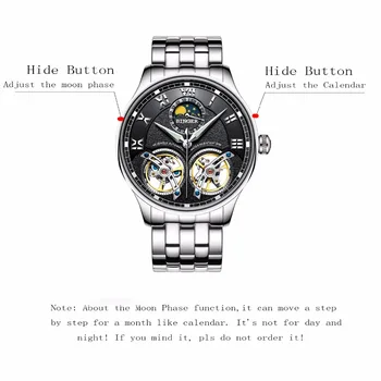Šveicarija BINGER Skeletas Automatinis laikrodis Vyrams Savarankiškai Vėjo Mados Vyrų Mechaniniai Laikrodžiai Verslo relogio masculino Mėlyna