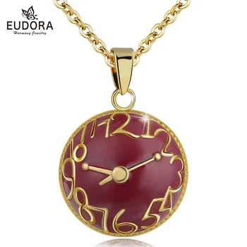 Eudora aukso plokštelės Meksikos Bola savita Harmonija raudona Varpelių Kamuolys Angelas Skambinančiųjų Nėštumo Pakabukas Karoliai Moterų Fine Jewelry B321