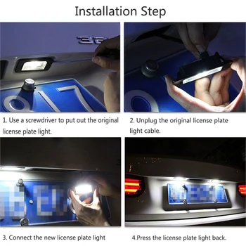 2X LED Automobilių Licenciją Plokštelės Šviesos Priedai 