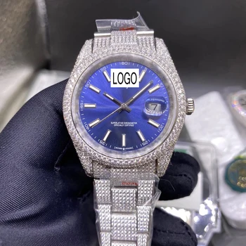 Karšto pardavimo ledo iš prabangos prekės Rolex laikrodis su rėmo vyrų automatinė savarankiškai likvidavimo judėjimo Ulonas dial nemokamas pristatymas