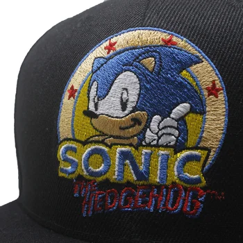Žaidimas Sonic the Hedgehog skrybėlių mados hip-hop asmeninį siuvinėjimo vyrų beisbolo kepuraitę lauko reguliuojamas snapback drobės gorras